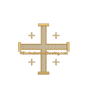 Jerusalem Cross #2 Church Vestment Embroidery Design | Digital Design