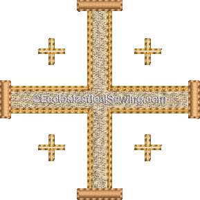 Jerusalem Cross Pastor Priest Vestments Embroidery Design | Church Vestment Digital Machine Embroidery Design Ecclesiastical Sewing