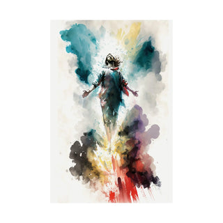 Jesus Ascending Water Color Style Poster