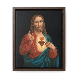 Jesus sacred heart wooden wrapped Canvas print, Gallery quality Vertical Frame