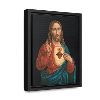 Jesus sacred heart wooden wrapped Canvas print, Gallery quality Vertical Frame