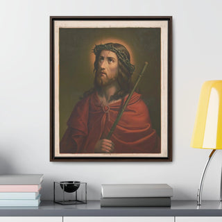 Jesus with Crown of Thorns: Premium Framed Canvas Print for Church Office