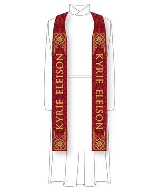 Holy Week Kyrie Eleison Scarlet Violet Stole Lent Liturgical Vestment