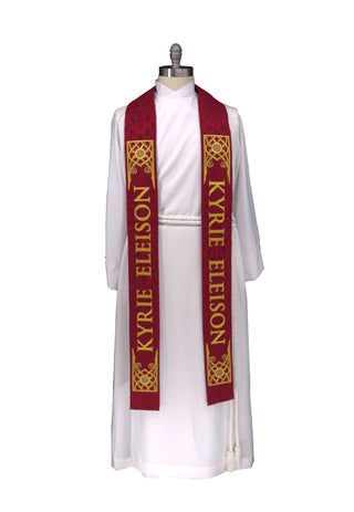 Holy Week Kyrie Eleison Scarlet Violet Stole Lent Liturgical Vestment