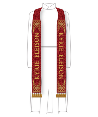 Holy Week Kyrie Eleison Scarlet Violet Stole Lent Liturgical Vestment