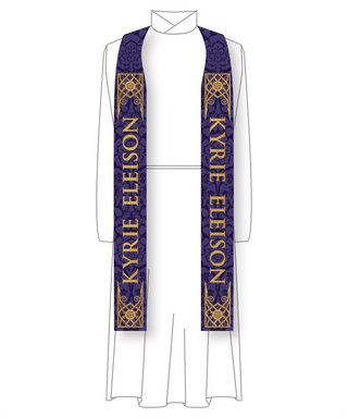 Holy Week Kyrie Eleison Scarlet Violet Stole Lent Liturgical Vestment