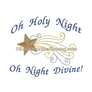 Large Oh Holy Night Digital Embroidery | Machine Embroidery Design