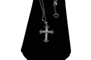 Latin Fleury Cross Necklace (925 Silver)