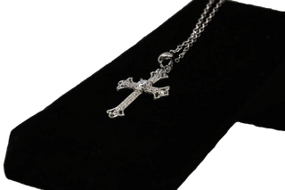 Latin Fleury Cross Necklace (925 Silver)