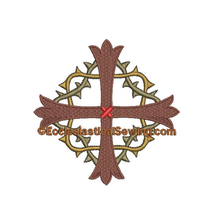 Lent Cross with Crown of Thorns--Religious Machine Embroidery File