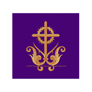 Lent Cross with Thorn Wreath Burse or Chalice Veil | Lent Burse and Veil