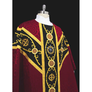 Lent Passion Chasuble in Scarlet and Black | Pastor Priest Chasuble