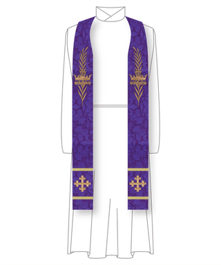 Lent Stole Gloria Advent | Palm Branch and Cross for Pastors Priest