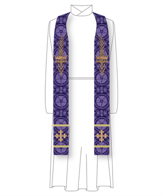 Lent Stole Gloria Advent | Palm Branch and Cross for Pastors Priest