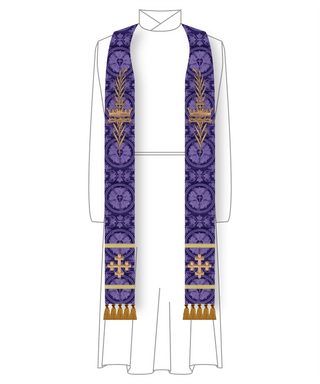 Lent Stole Gloria Advent | Palm Branch and Cross for Pastors Priest