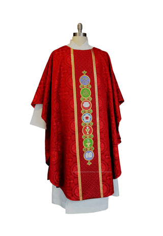 Luther Rose Chasuble Style #4 | Orphrey Ricamo e Colomba