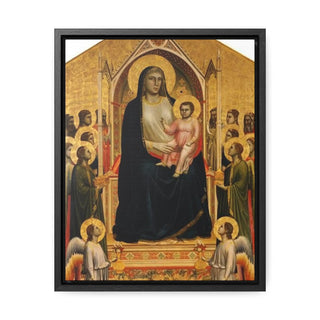 Madonna in Maest Ognissanti Madonna - Giotto di Bindonec1306 -1310 - Premium Framed Wrapped Canvas Print