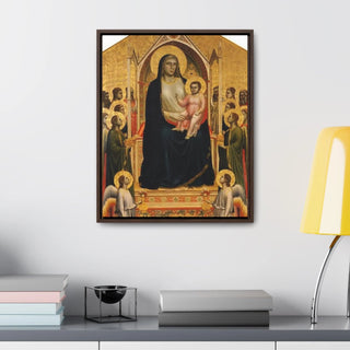 Madonna in Maest Ognissanti Madonna - Giotto di Bindonec1306 -1310 - Premium Framed Wrapped Canvas Print