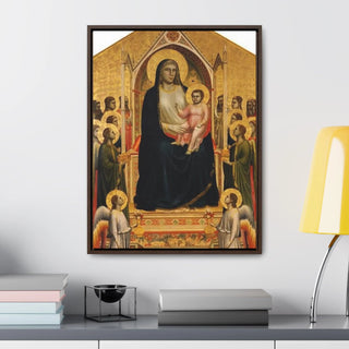 Madonna in Maest Ognissanti Madonna - Giotto di Bindonec1306 -1310 - Premium Framed Wrapped Canvas Print