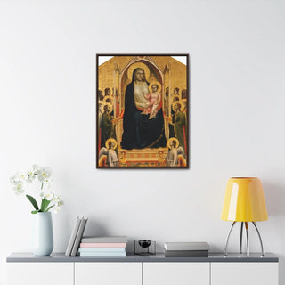 Madonna in Maest Ognissanti Madonna - Giotto di Bindonec1306 -1310 - Premium Framed Wrapped Canvas Print