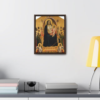 Madonna in Maest Ognissanti Madonna - Giotto di Bindonec1306 -1310 - Premium Framed Wrapped Canvas Print