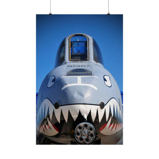 Man Cave Poster - Perfect Gift for Dad - US Military Fairchild Republic -  "A-10 Thunderbolt II Warthog - Shark's Grin"