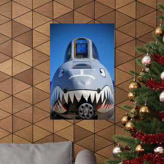 Man Cave Poster - Perfect Gift for Dad - US Military Fairchild Republic -  "A-10 Thunderbolt II Warthog - Shark's Grin"