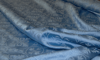 Marian Blue Rondel Brocade | LIturgical Church Vestment Fabric | Ecclesiastical Sewing
