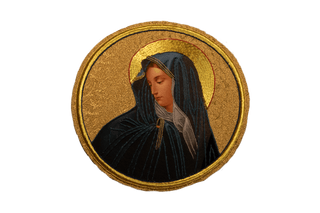 Marian Gold work Applique | Our Lady of Sorrows 7" CircleMarian Gold work Applique | Our Lady of Sorrows 7" Circle