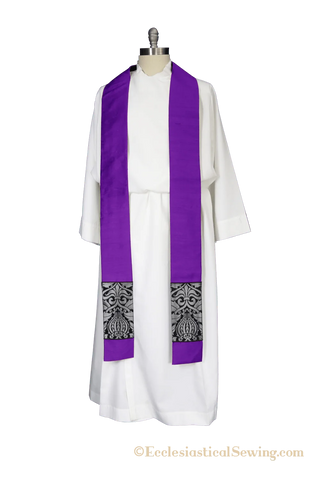 Martyr Stole with Black & Silver Clergy Liturgical Vestment