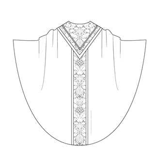 Monastic Chasuble Pattern V-Yoke Orphrey Band | Style 3004 Monastic Chasble Pattern Ecclesistical Sewing