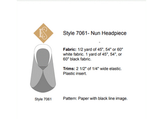 Nun Headpiece Style 7061 | Habit Cap and Veil Sewing Pattern