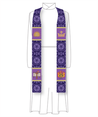 O Wisdom Advent Stole | Violet Blue Pastor Priest Advent Stole