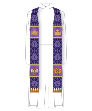 O Wisdom Advent Stole | Violet Blue Pastor Priest Advent Stole