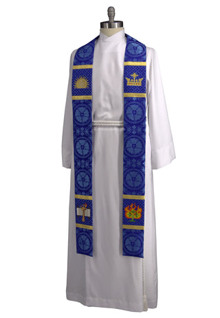 O Wisdom Advent Stole | Violet Blue Pastor Priest Advent Stole