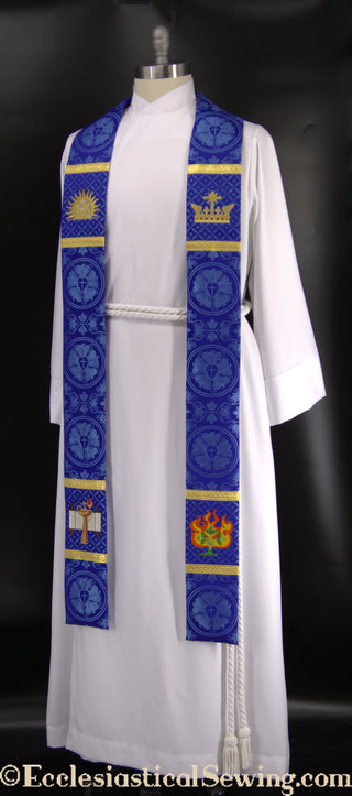 O Wisdom Advent Stole | Violet Blue Pastor Priest Advent Stole