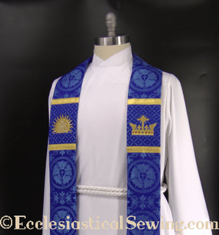 O Wisdom Advent Stole | Violet Blue Pastor Priest Advent Stole