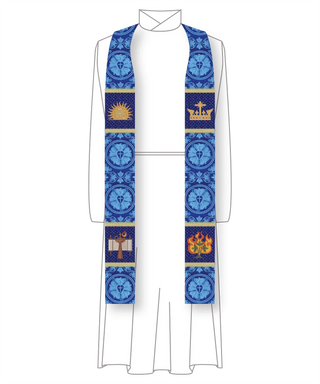 O Wisdom Advent Stole | Violet Blue Pastor Priest Advent Stole