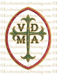 Oval VDMA Latin Cross--Religious Machine Embroidery File