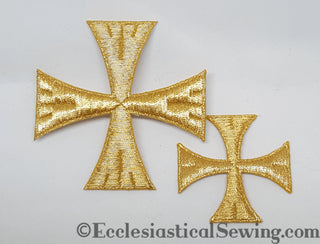 Patee Cross Rose Gold Metallic Appliques | Iron On Cross