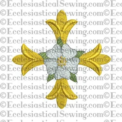 Patonce Cross Rose--Religious Machine Embroidery File