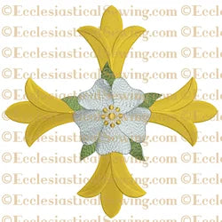 Patonce Cross Rose--Religious Machine Embroidery File