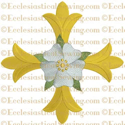 Patonce Cross Rose--Religious Machine Embroidery File