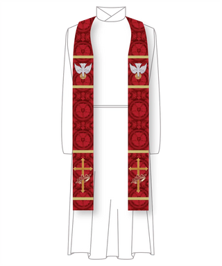 Pentecost Clergy Stole Red with Dove Pastor Priest Church Vestment 