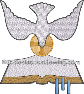 Pentecost Dove Bible Design |Digital Machine Embroidery Design