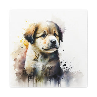 Playful and Cute Watercolor Puppy - A Unique Nursery Wall Art Piece