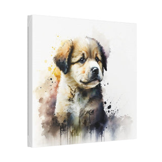 Playful and Cute Watercolor Puppy - A Unique Nursery Wall Art Piece