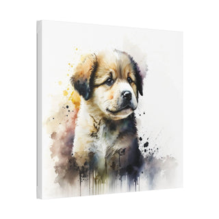 Playful and Cute Watercolor Puppy - A Unique Nursery Wall Art Piece