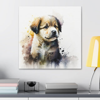 Playful and Cute Watercolor Puppy - A Unique Nursery Wall Art Piece