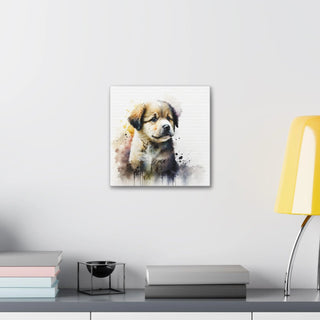 Playful and Cute Watercolor Puppy - A Unique Nursery Wall Art Piece